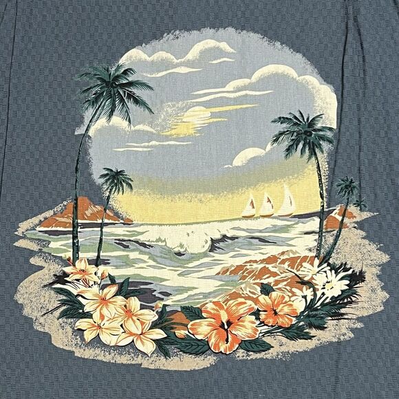 OP Ocean Pacific Camp Shirt Mens L Button Up Cotton Rayon Outdoor Vacation Beach - Picture 6 of 15